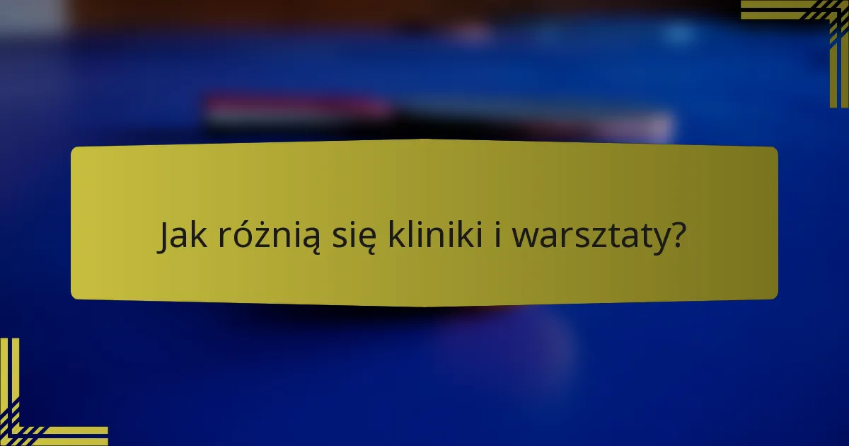 Jak różnią się kliniki i warsztaty?