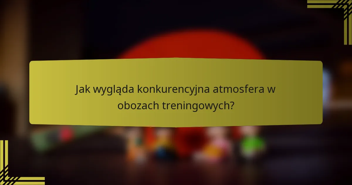 Jak wygląda konkurencyjna atmosfera w obozach treningowych?